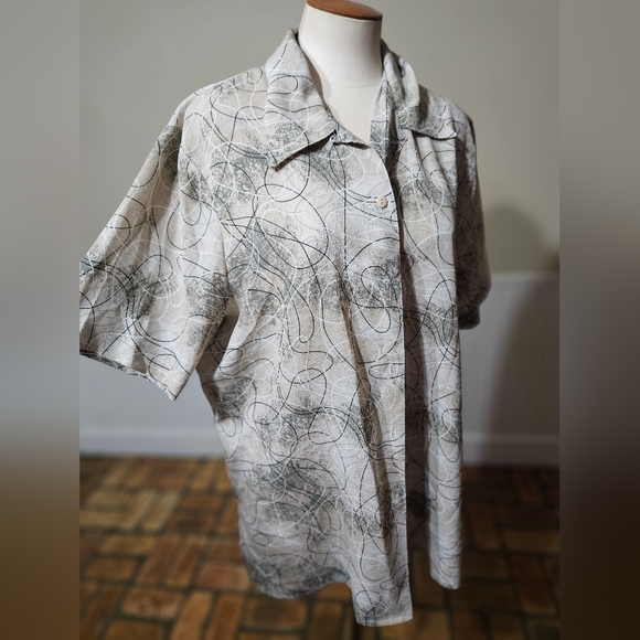 VTG 90s Modern Essentials Abstract Button Up Size 16W - Picture 1 of 4